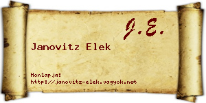 Janovitz Elek névjegykártya