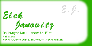 elek janovitz business card